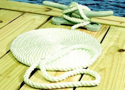 NYLON DOCK LINE WH 3/8X10 CLAM