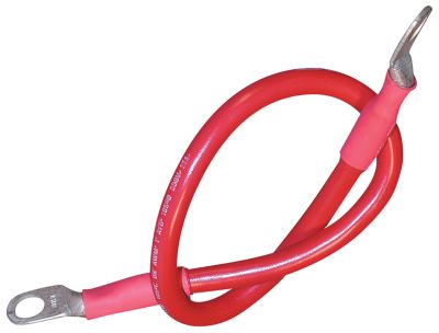 BATTERY CABLE 4 AWG RED 2′ TINNED MARINE GRADE BATTERY CABLE ASSEMBLY