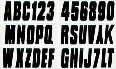 Seachoice 74129 3" Premium Letter & Number Kit, Black, Self-Adhesive Vinyl