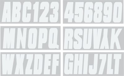 Seachoice 74130 3" Premium Letter & Number Kit, White, Self-Adhesive Vinyl