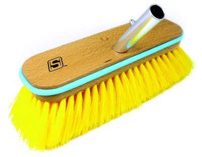 DCK BRUSH W/BUMPER WOOD MED 10