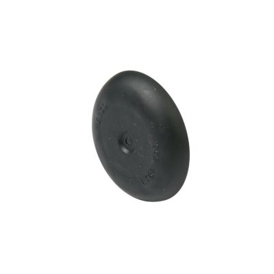 Heyco black dome plug for liquid-tight sealing, features break-thru design for secure mounting, dome shape visible.