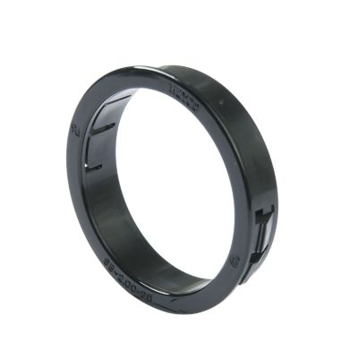 Nylon snap bushing grommet by Heyco, black finish, ideal for wire protection in mounting holes.