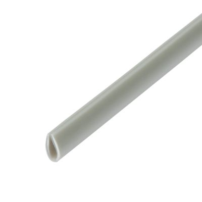 Gray grommet channeling strip by Heyco, ideal for panel edge protection and organization.