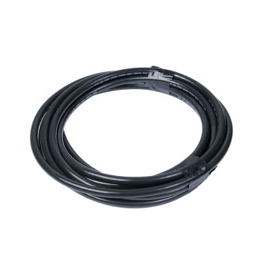 Coiled black welding cable, ideal for efficient electrical connections and heavy-duty applications.