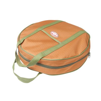 Orange and green carrying case for Extreme Temperature Booster Cables with zipper and handle.