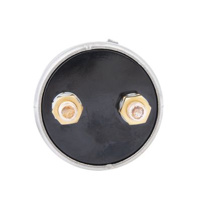 Master Battery Cutoff Switch with metal terminals on a black circular base, designed for electrical isolation.