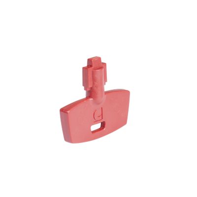 Red key replacement for Blue Sea Systems M-Series, featuring a distinctive flat design and sturdy build.