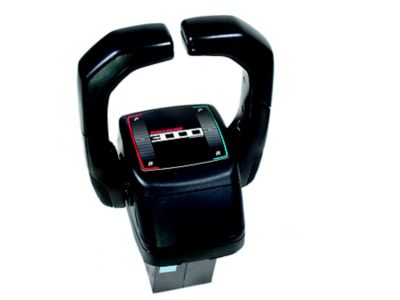 Remote battery switch with manual control, featuring a robust design and connector ports, ideal for marine and vehicle use.