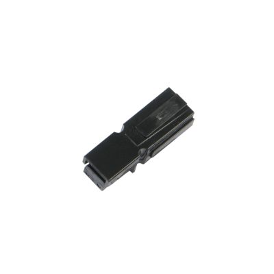Black Anderson Power Products Powerpole housing for 15-45 amps, shown with a sleek, compact design.