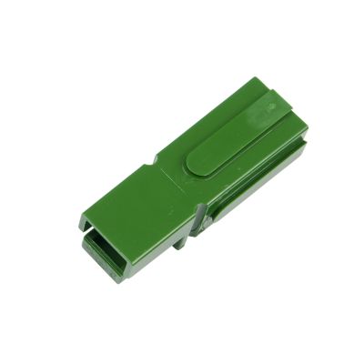 Green Powerpole housing connector by Anderson Power Products, model 1321G4-BK, designed for 120 Amp power connections.