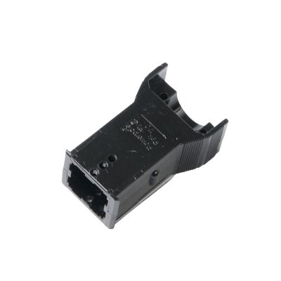 Black Anderson Powerpole outer housing plug, 4-pole design, no latch, for 15-45 amps power connection.