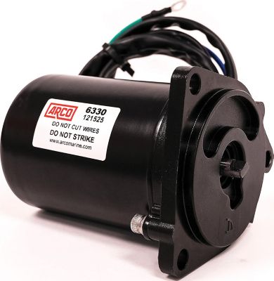 Arco 6330 Yamaha Tilt Trim Motor, Fits: Yamaha 200-300HP, 2020 – present, 4-Stroke engines, 2-wire connection, 3-bolt mount, Includes O-ring, Ring Terminal Ends