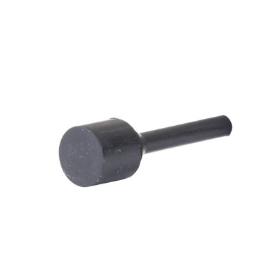 Rubber push-in bumper with cylindrical shape and smooth finish, designed for mounting and protection.