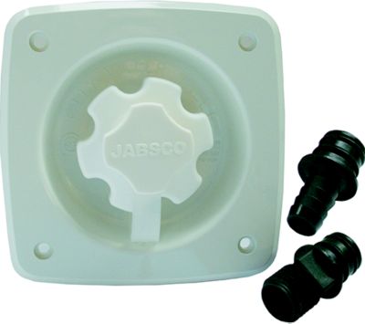 Jabsco 44412-1045 White 90° Port Flush 45 PSI Water Pressure Regulator