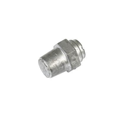 Universal stud to post terminal conversion post on white background.