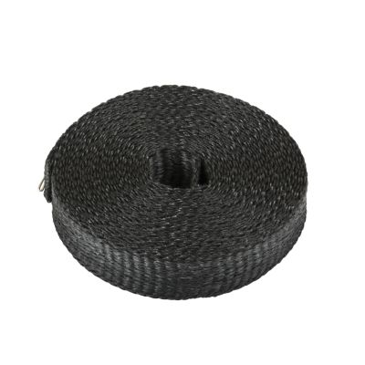 Black Insultherm Header Wrap roll, ideal for thermal insulation, coiled neatly for efficient packaging and use.