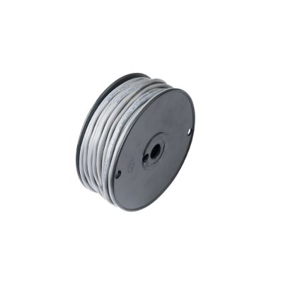 Spool of shielded 18-gauge wire with two conductors, coiled neatly for electrical installations.