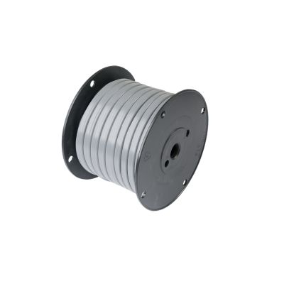 Triplex brake cable spool featuring durable gray insulation and sturdy black flanges for secured electrical wiring needs.