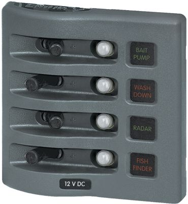 Panel WD 12VDC CB 4 pos gray