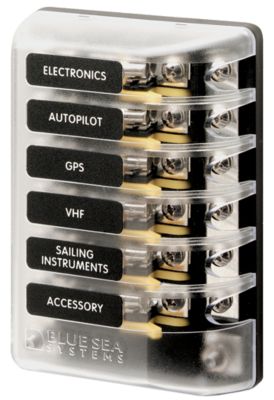 Fuse Block 3AG 6 circuit w/ground