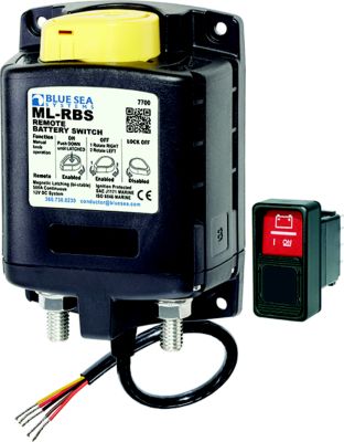 Blue Sea Systems 7700-BSS, ML-RBS Remote Battery Switch w/ Manual Control, 500 Amp, 12V (1 MIN)