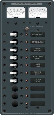 Panel DC 10 pos V/Ammeter