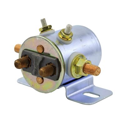 Cole Hersee insulated solenoid, DPST, featuring copper terminals and metal mounting bracket in a cylindrical design.