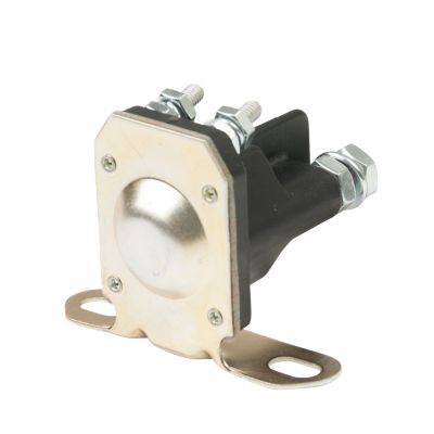 Insulated Intermittent Duty Plastic Solenoid with metal mount and dual threaded studs.