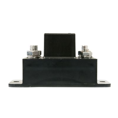 Back view of a black Cole Hersee relay module with dual components, showcasing terminal connections for forward and reverse functions.