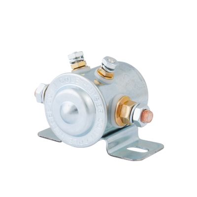 Cole Hersee insulated solenoid with single pole design, showcasing terminals and mounting bracket against a white background.