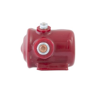 Cole Hersee 12V SPST weatherproof insulated solenoid with a robust design and red casing for electrical systems.