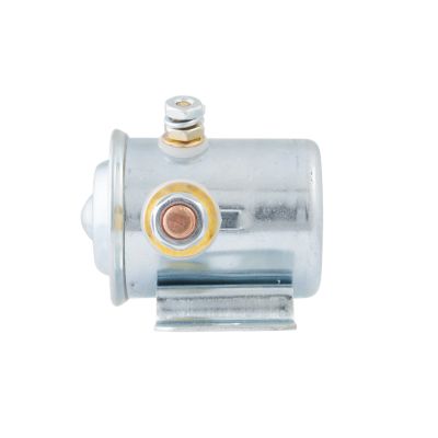 Cole Hersee grounded intermittent solenoid, 12V SPST ignition coil with metallic casing and connectors.
