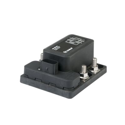 Littelfuse 880107 high-amp bi-stable relay, 12V, single pole, 600A continuous, featuring durable design and secure connections.