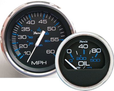 CHES S/S BLK FUEL LEVEL GAUGE E-1/2-F