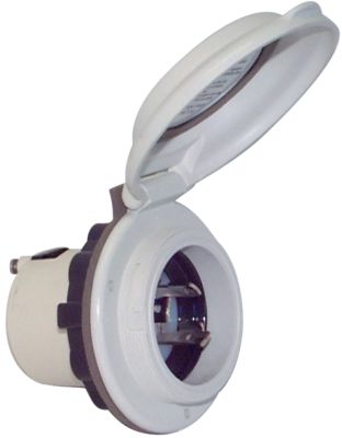 Inlet, 30A 125V, Round, White