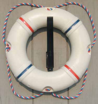 Dock Edge Recreational Decorative Ring Buoy 19" White With Red/White/Blue Rope