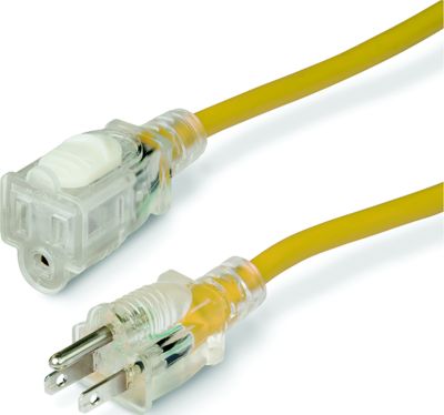 Extension Cord, 15A, 14/3, Lighted, 25′