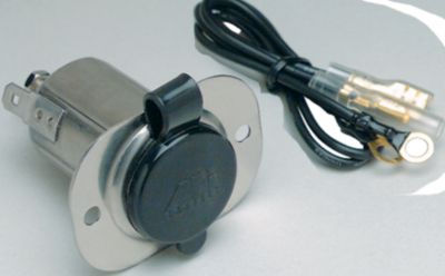 12V Receptacle, Stainless Steel with Cap