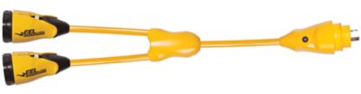 EEL Y Adapter, 30A 125V Male To (2) 30A 125V Females