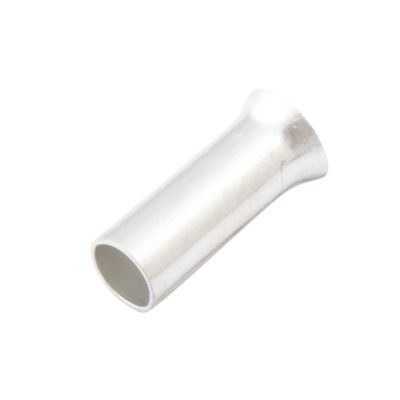 Non-insulated wire ferrule with a sleek metallic finish, designed for secure electrical connections and efficient wire termination.