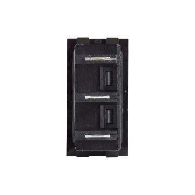 Black Carling lit switch circuit breaker with rectangular design.