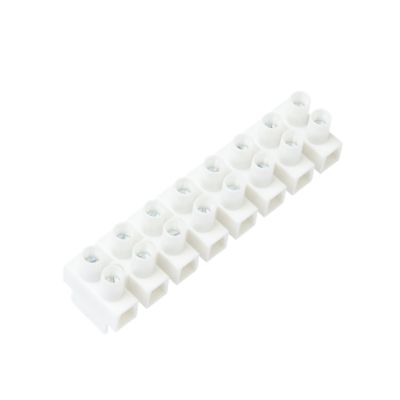 Molex 39100-2008 terminal strip with 8 gang slots, ideal for electrical connections, 30 amp capacity.
