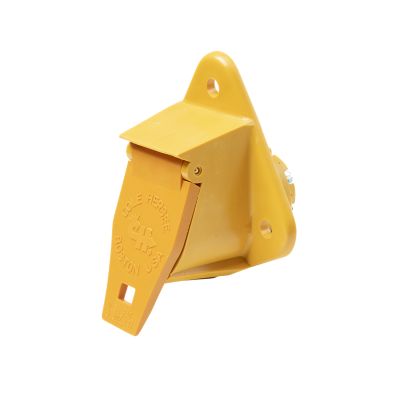 Yellow Cole Hersee 13-way tractor-trailer connector plug, durable design for secure electrical connections.