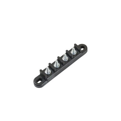 Eaton Bussmann C4559-4 terminal block featuring four zinc-plated steel studs, designed for 30 Amp, 600V applications.