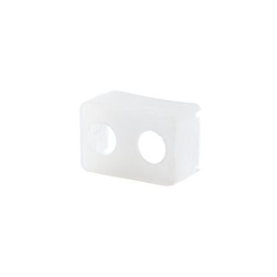 White waterproof cap for stud circuit breaker with two circular openings.