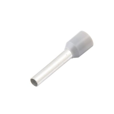 Gray insulated wire ferrule with pin, ideal for secure electrical connections. Perfect for 14 gauge wires.