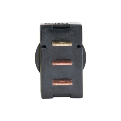 Long handle LED tip toggle switch with SPST configuration, featuring a rectangular black body and copper connectors.