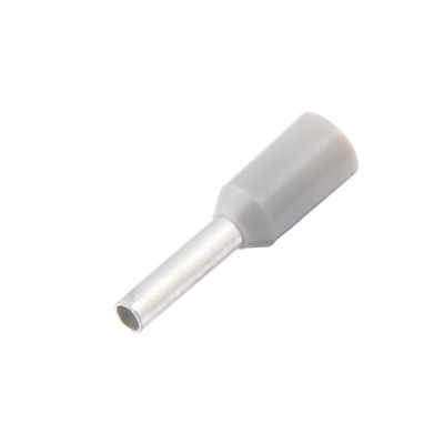 Grey insulated wire ferrule for 20 gauge wire, featuring a sleek design with a metallic pin for secure wire connection.