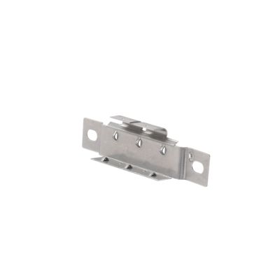 Stud mount circuit breaker bracket, two gang, metal design with mounting holes, suitable for Eaton Bussmann applications.